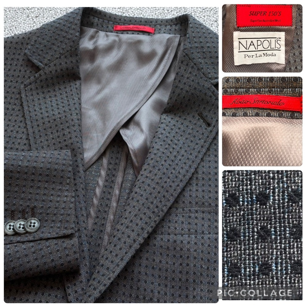 Napoli's Super 150s Abito Sartoriale 38R Australian Wool Blazer Sport Coat Dots